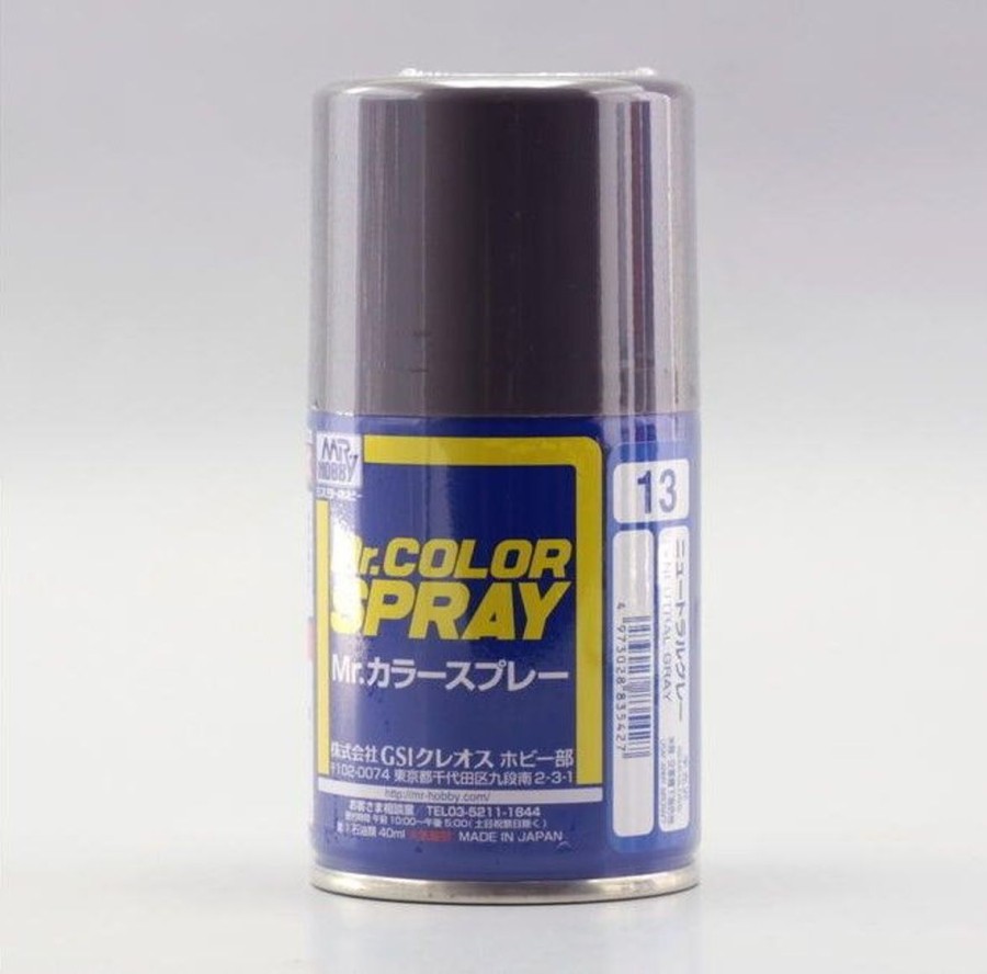 Hobby Supplies GSI | Mr Color Spray - S13 Neutral Gray (Semi-Gloss/Aircraft)