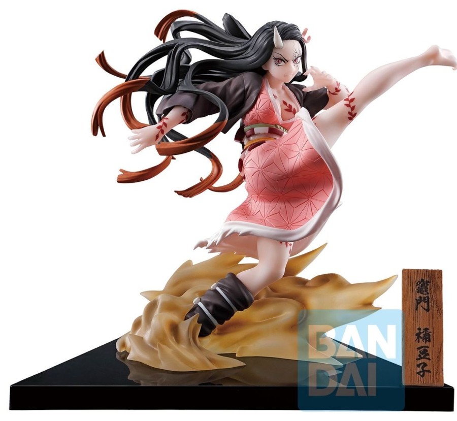 Figures Bandai | Nezuko Kamado Demon Form Advancing Version (The City Where Demons Dwell) Ichibansho Figure