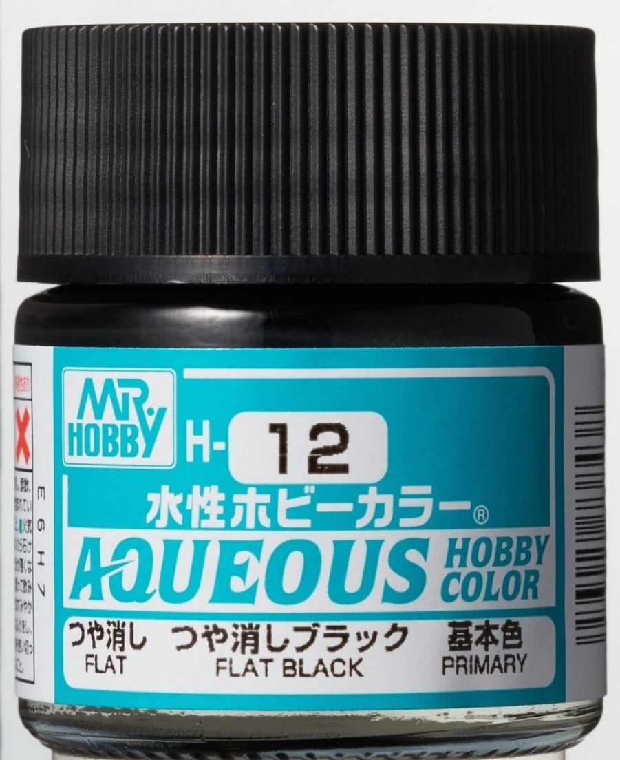 Hobby Supplies GSI | Aqueous Hobby Color Flat Black 10Ml Bottle