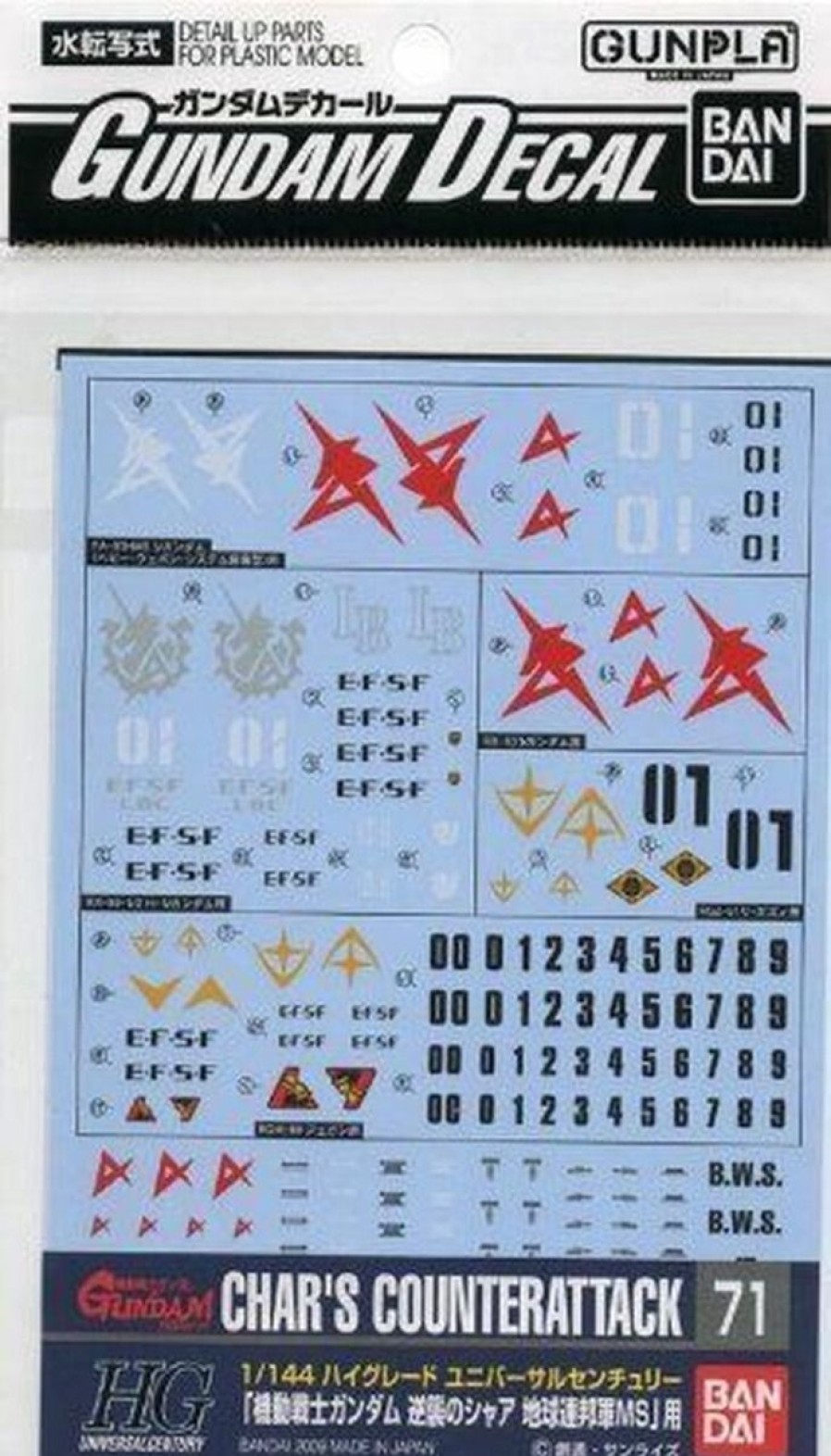 Hobby Bandai | Gundam Decal 71 Char'S Counterattack Earth Federation