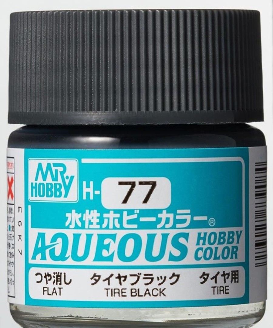 Hobby Supplies GSI | Aqueous Hobby Color Flat Tire Black 10Ml Bottle