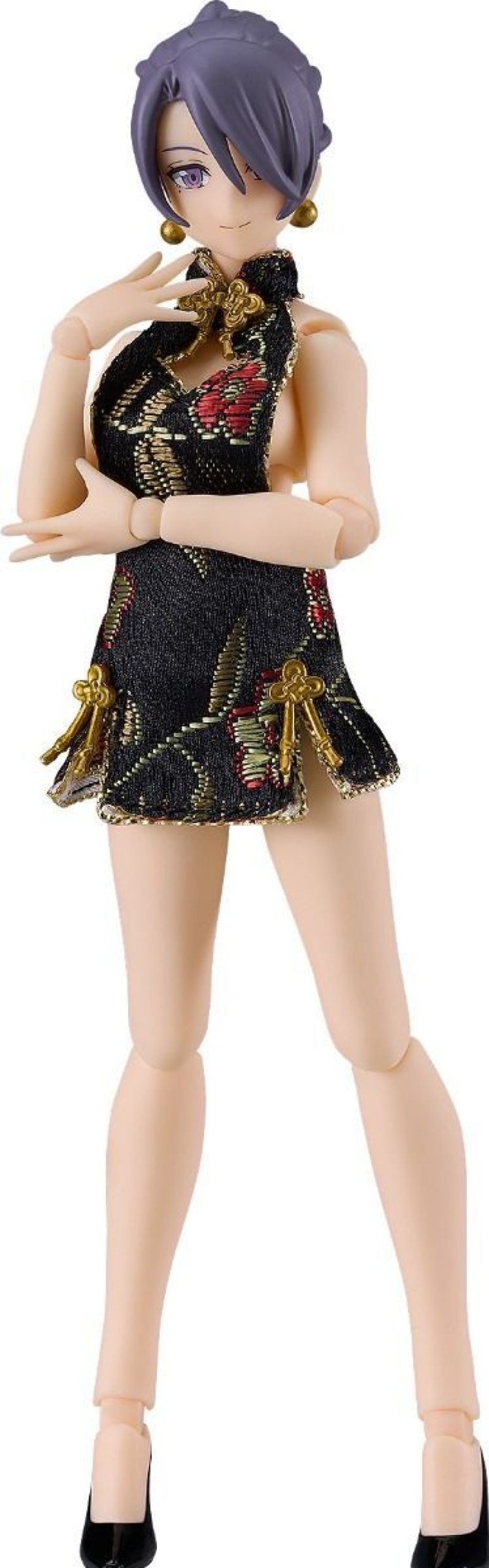 Figures MaxFactory | Female Body (Mika) With Mini Skirt Chinese Dress Outfit - Black Figma